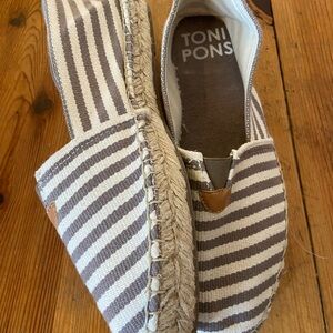 Toni Pons Striped Canvas Espadrille Flats - Size 38 (US 7/7.5) - Made in Spain